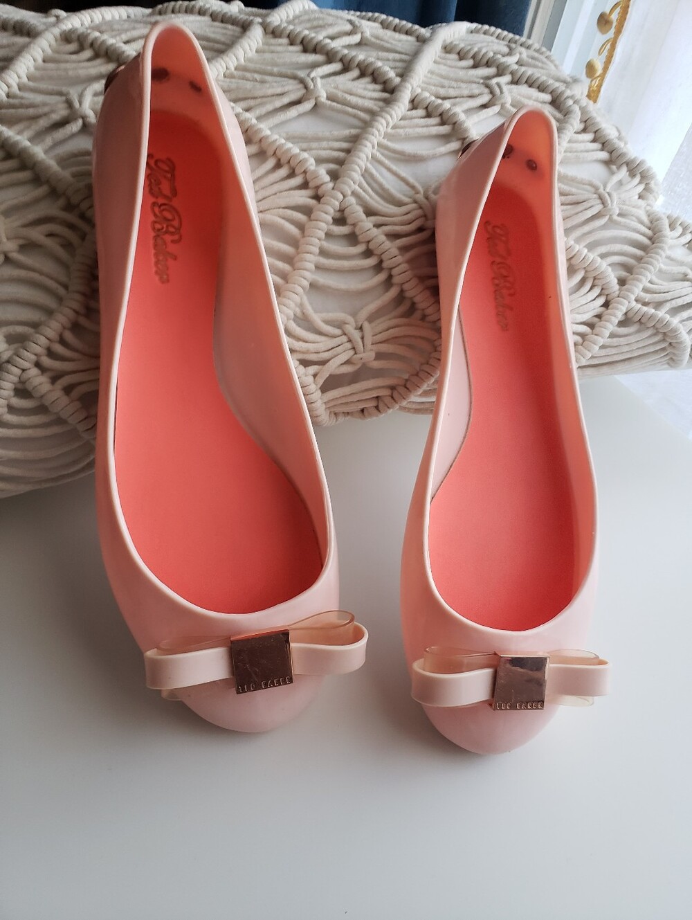Ted Baker Pink Peach Bow Flats